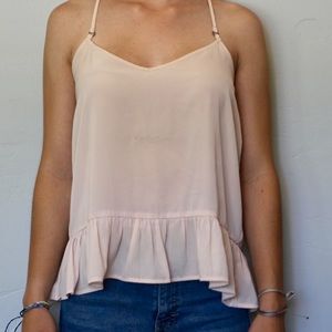 abercrombie blush pink peplum tank top